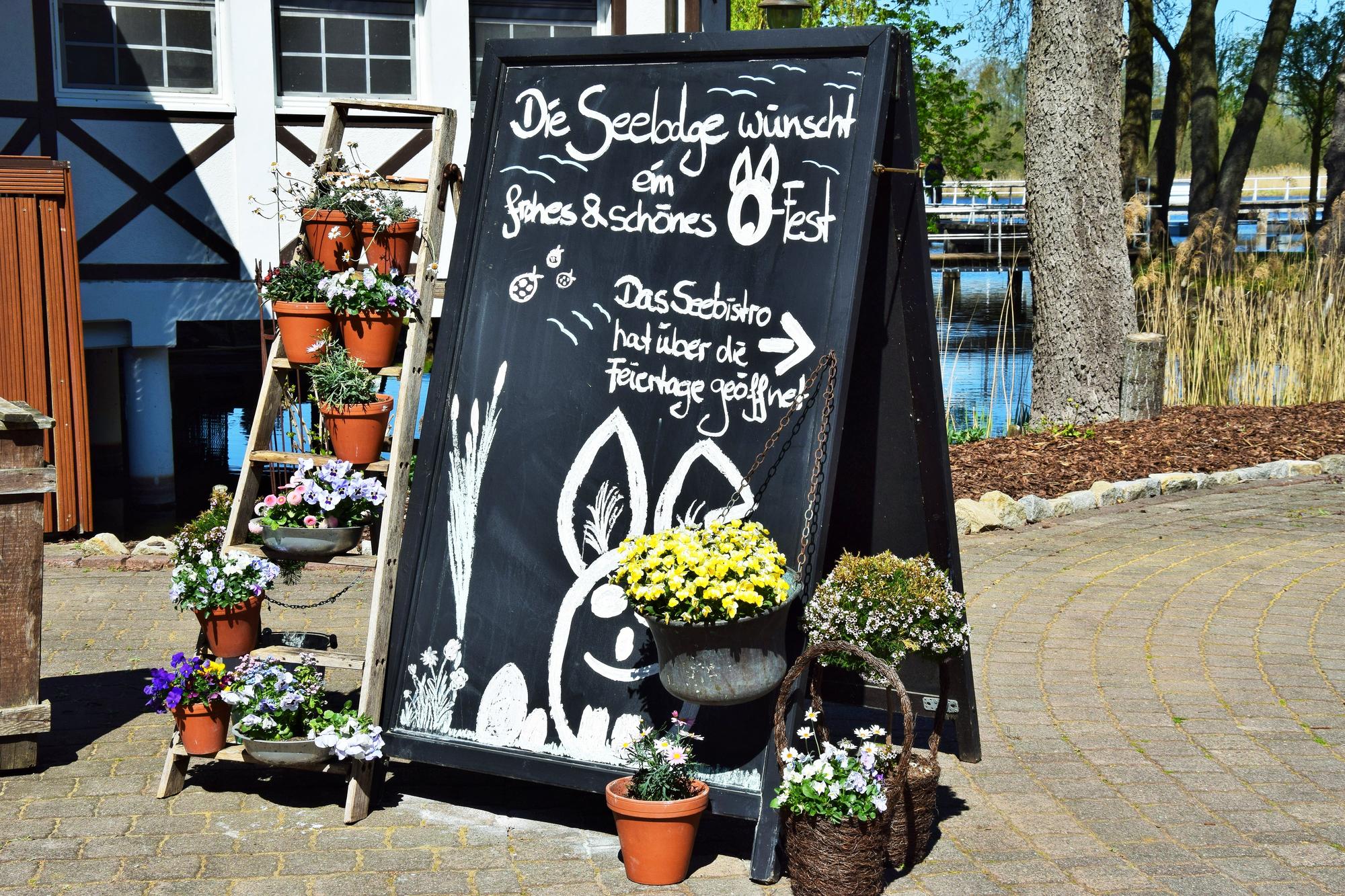 atelier storefront with chalkboard menu